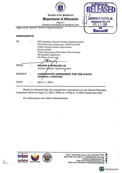 deped masbate province memorandum 2024|2024 Division Memoranda .
